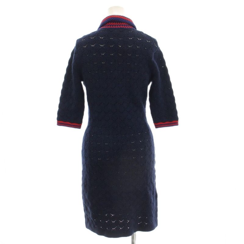 Gucci les Polo Dress Short Sleeve Knee Length S Navy Blue