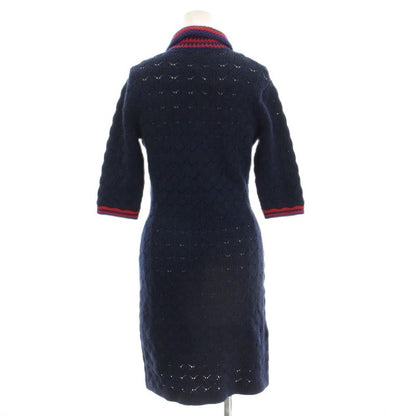 Gucci les Polo Dress Short Sleeve Knee Length S Navy Blue
