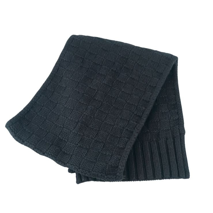 Louis Vuitton Scarf Echarpe Helsinki Black Cashmere Leather Scarf