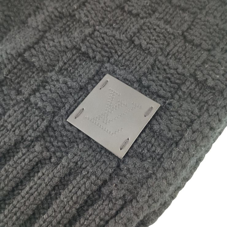 Louis Vuitton Scarf Echarpe Helsinki Black Cashmere Leather Scarf