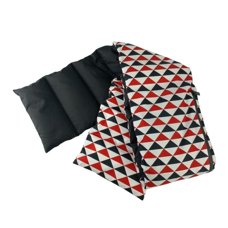 Prada Scarf Nylon Padded Scarf Black White Red