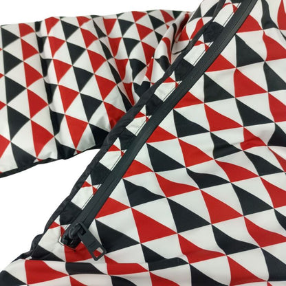 Prada Scarf Nylon Padded Scarf Black White Red