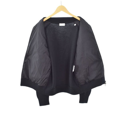 Bottega Veneta Nylon Jacket Top with Collar Intrecciato Knit Front Button L