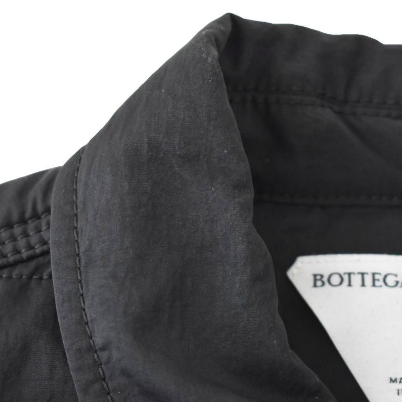 Bottega Veneta Nylon Jacket Top with Collar Intrecciato Knit Front Button L