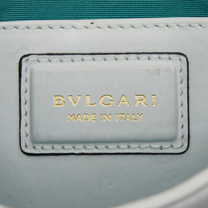 Bvlgari Serpenti Chain Shoulder Bag White Gold Leather