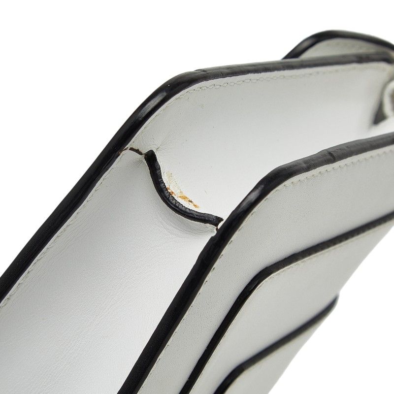 Bvlgari Serpenti Chain Shoulder Bag White Gold Leather