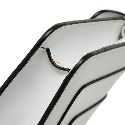 Bvlgari Serpenti Chain Shoulder Bag White Gold Leather