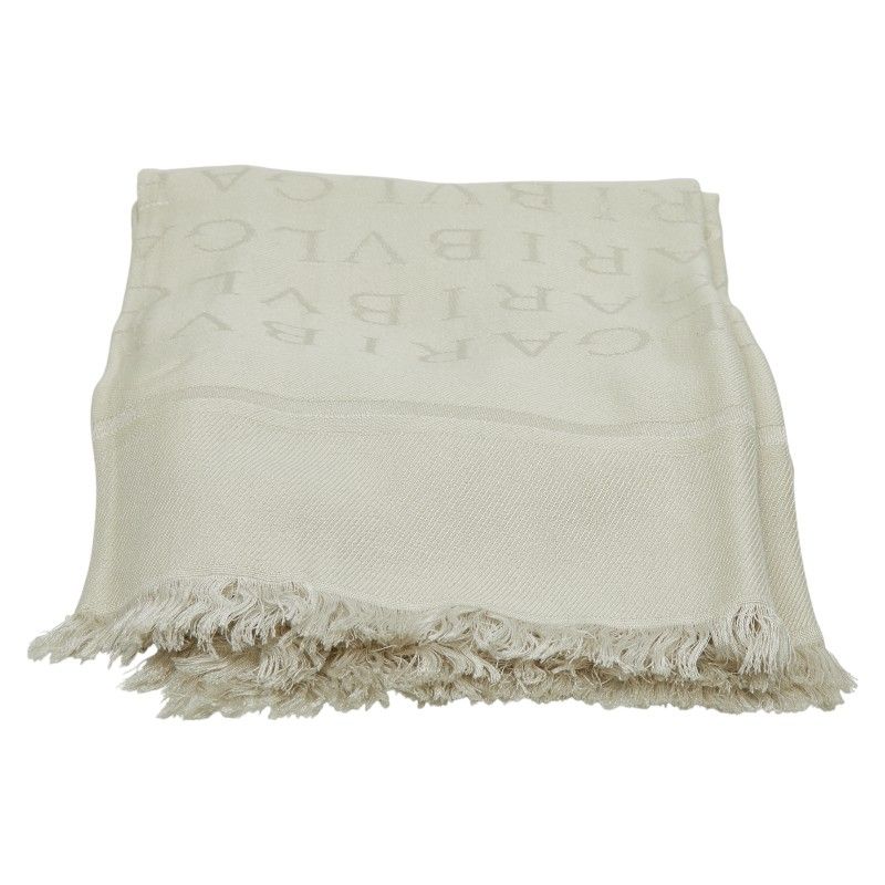 Bvlgari Logomania Grey Beige Silk Wool