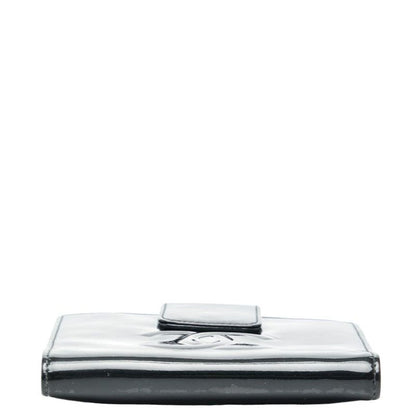 Chanel CC Logo Camellia Black Multicolor Patent Leather