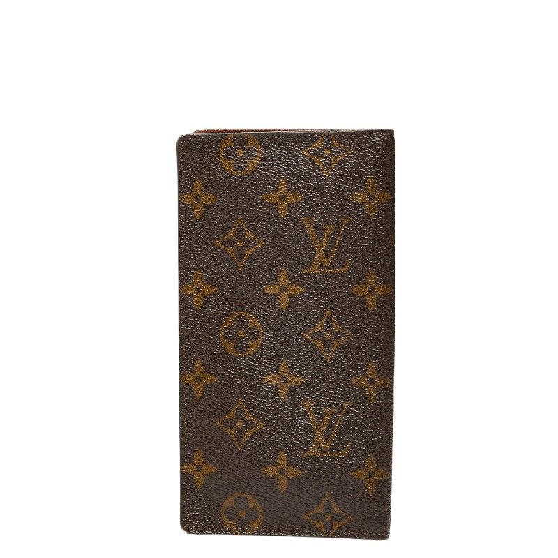 Louis Vuitton Monogram Card Holder Cles Billfold Wallet Brown