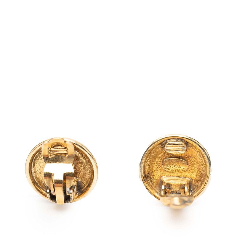 Chanel CC Logo Round Gold Plated