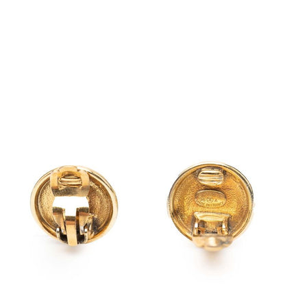 Chanel CC Logo Round Gold Plated
