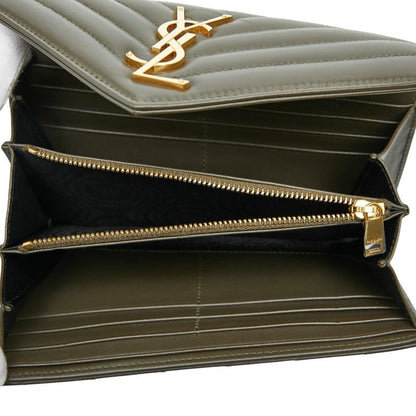 Saint Laurent Cassandra Stitch Khaki Leather