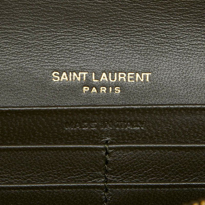 Saint Laurent Cassandra Stitch Khaki Leather