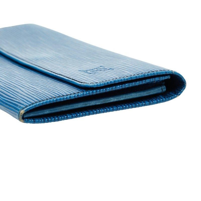 Louis Vuitton Epi Pochette Porte Monet Cles Toledo Blue Leather