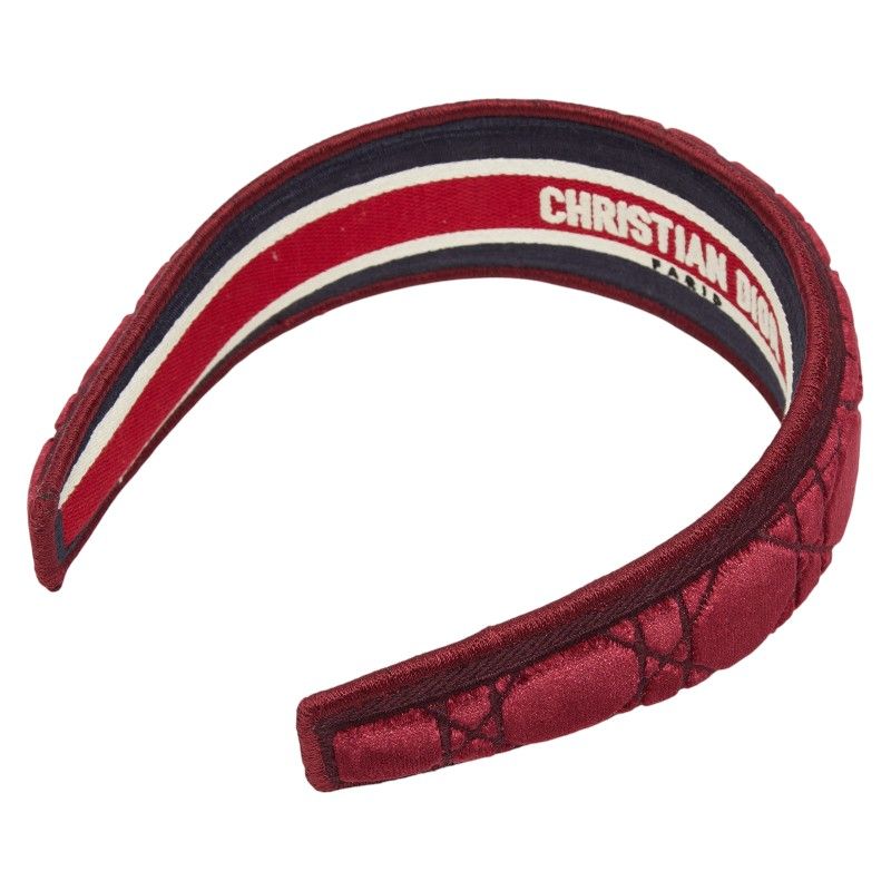 Dior Cannage Headband Hair Wine Red Velour