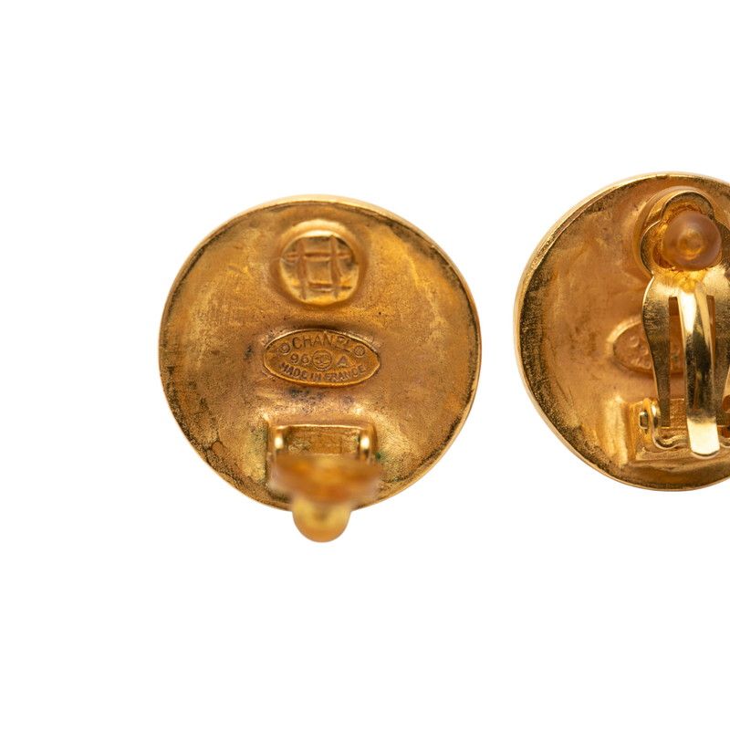 Chanel CC Logo Round Gold Plated