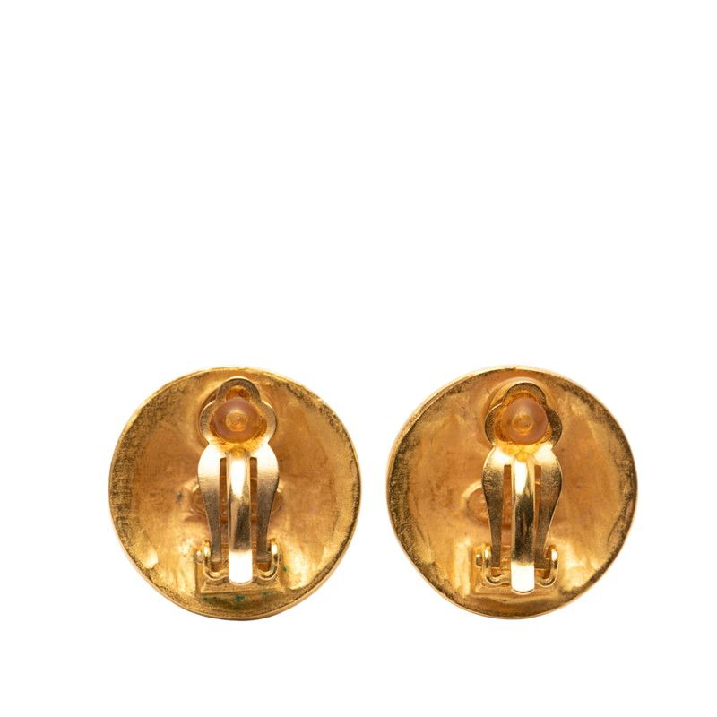 Chanel CC Logo Round Gold Plated