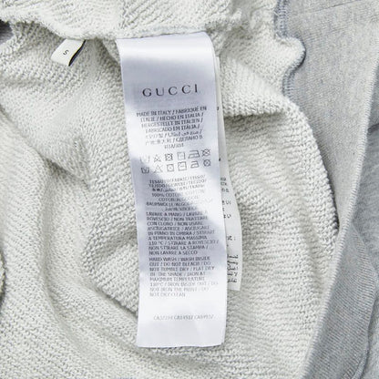 Gucci Logo Print Hoodie Pullover :s Gray Cotton