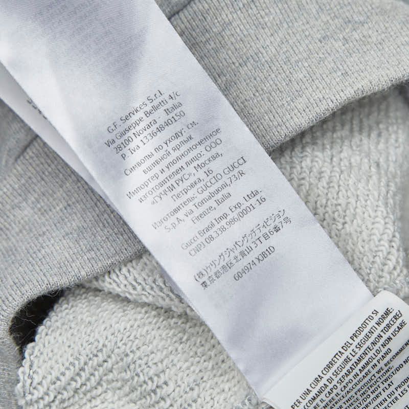 Gucci Logo Print Hoodie Pullover :s Gray Cotton