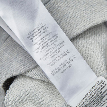 Gucci Logo Print Hoodie Pullover :s Gray Cotton