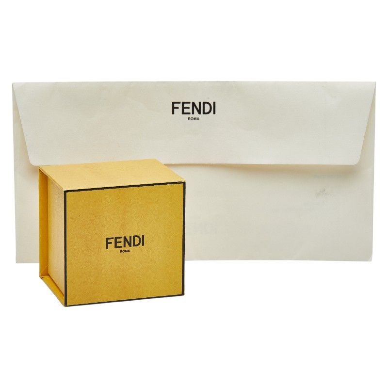 Fendi FF Logo Ring M Gold Silver Plated Metal