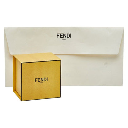 Fendi FF Logo Ring M Gold Silver Plated Metal
