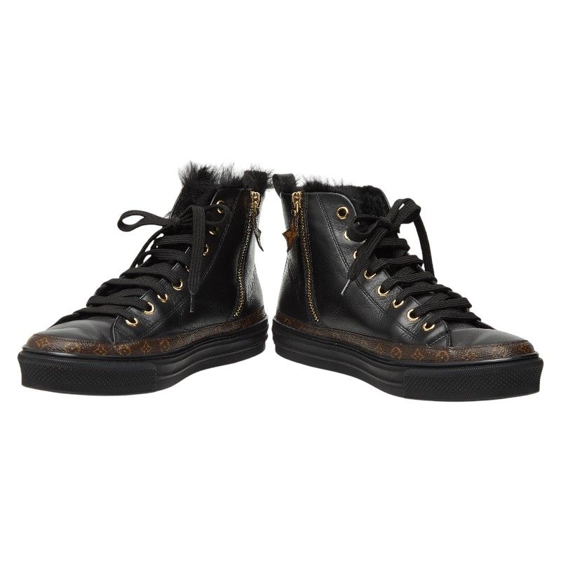 Louis Vuitton Monogram Stella Line High Cut Sneakers Black