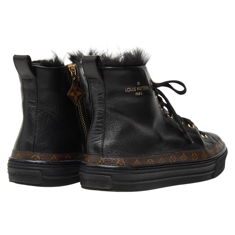 Louis Vuitton Monogram Stella Line High Cut Sneakers Black
