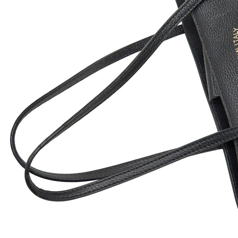 Gucci Swing Tote Shoulder Bag Black Leather