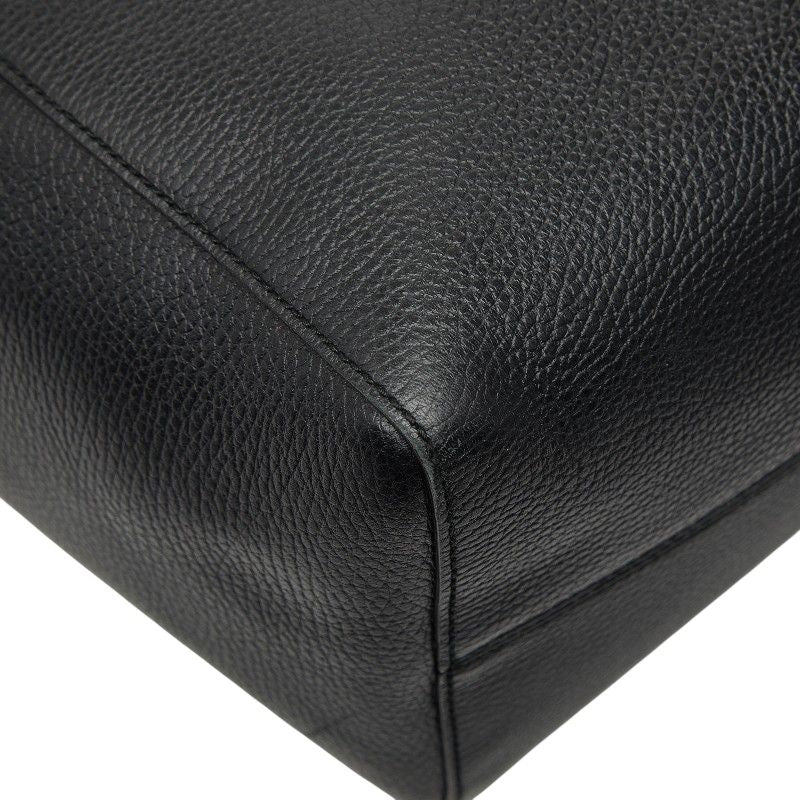 Gucci Swing Tote Shoulder Bag Black Leather