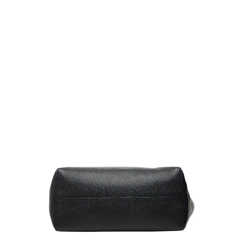 Gucci Swing Tote Shoulder Bag Black Leather
