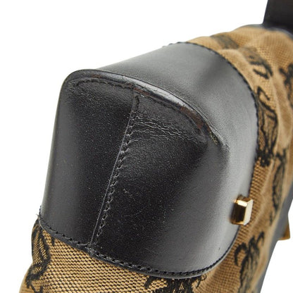 Loewe Anagram Shoulder Bag Brown Black Canvas Leather