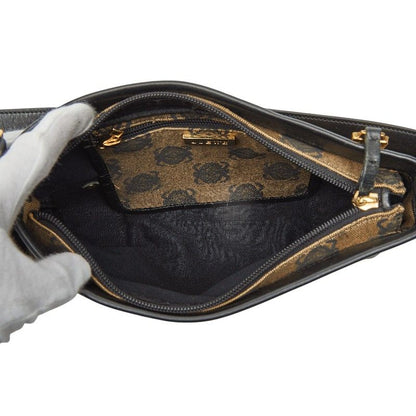 Loewe Anagram Shoulder Bag Brown Black Canvas Leather