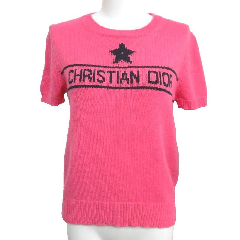 Dior Short Sleeve Sweater Cashmere Knit Logo