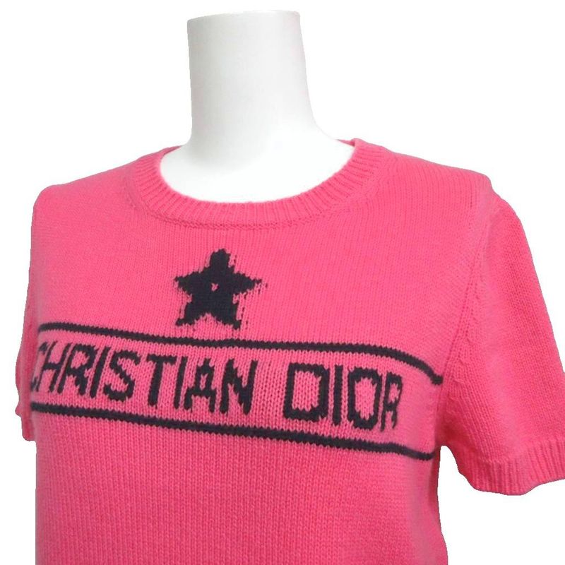 Dior Short Sleeve Sweater Cashmere Knit Logo