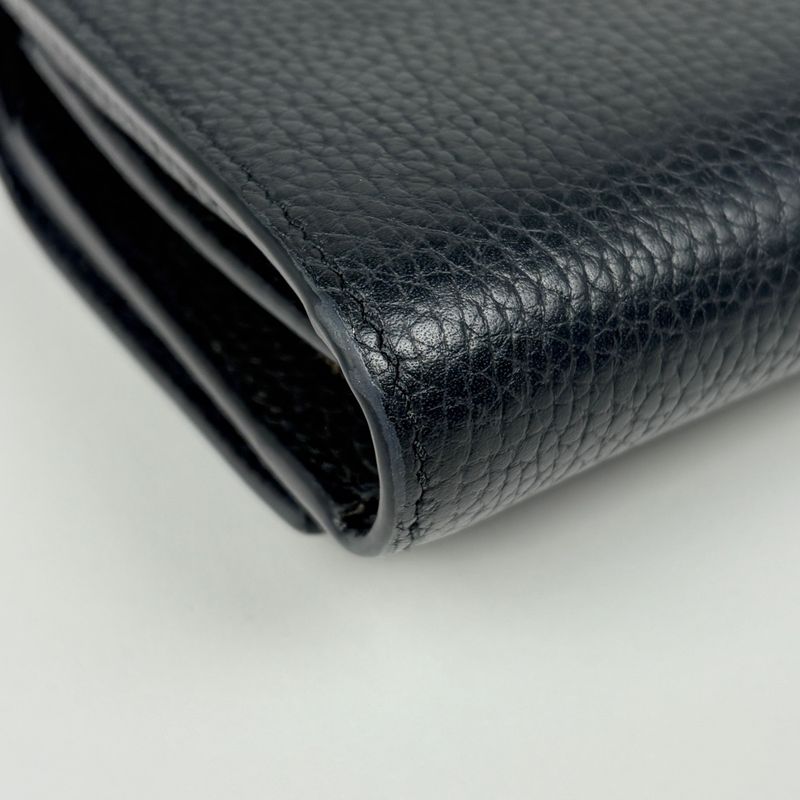 Gucci Horsebit Fold Wallet Billfold Coin Purse Bifold Leather Black
