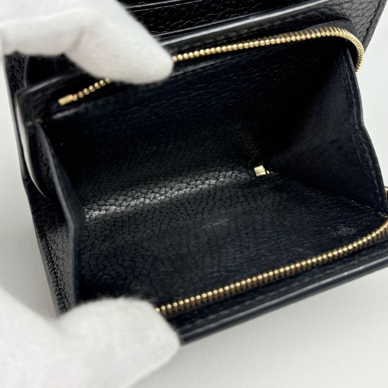 Gucci Horsebit Fold Wallet Billfold Coin Purse Bifold Leather Black