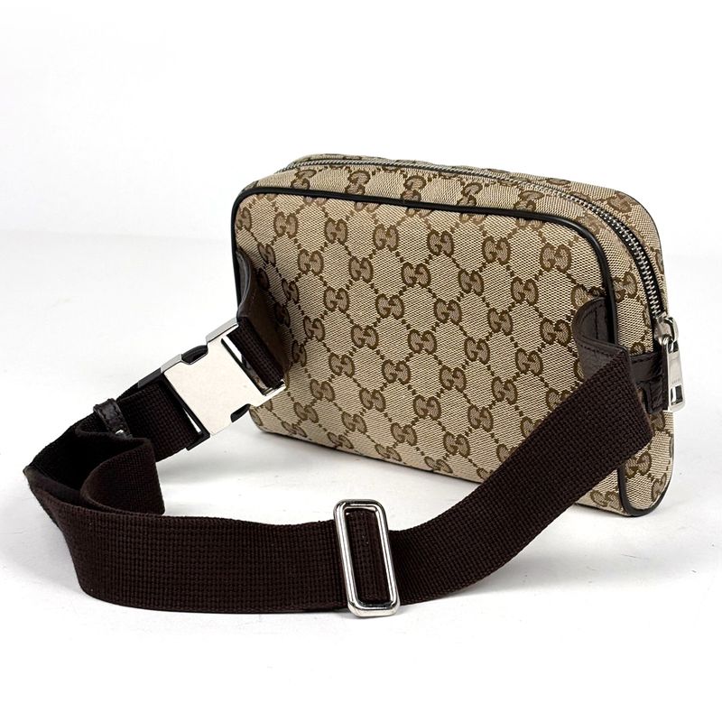 Gucci GG Pattern Belt Bag Canvas Brown