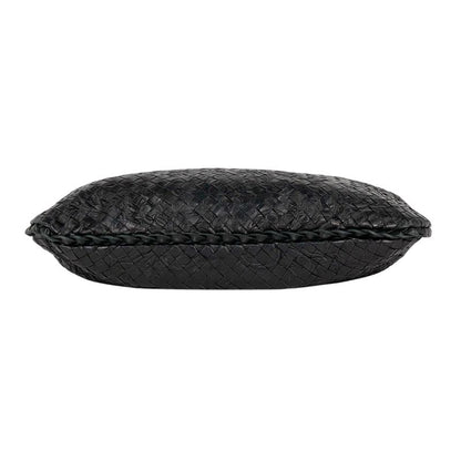 Bottega Veneta Intrecciato Shoulder Bag Leather Black
