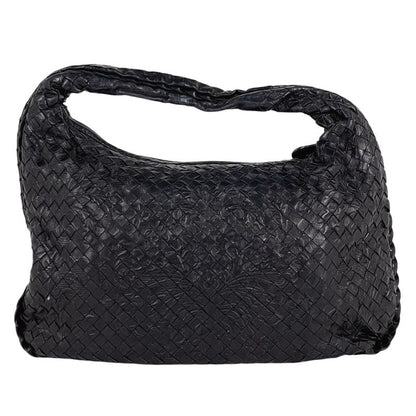 Bottega Veneta Intrecciato Shoulder Bag Leather Black