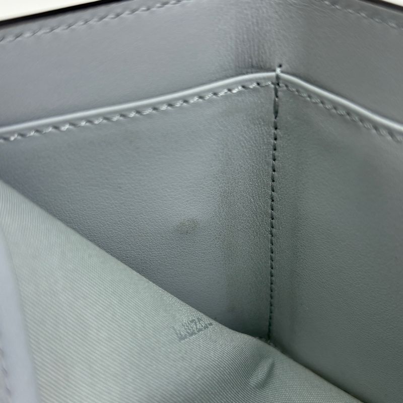 Fendi F's Trifold Wallet Logo Trifold Wallet Leather Light Gray