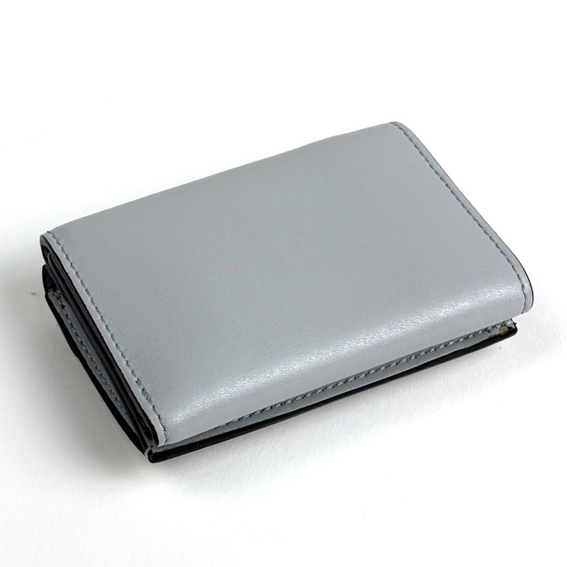 Fendi F's Trifold Wallet Logo Trifold Wallet Leather Light Gray