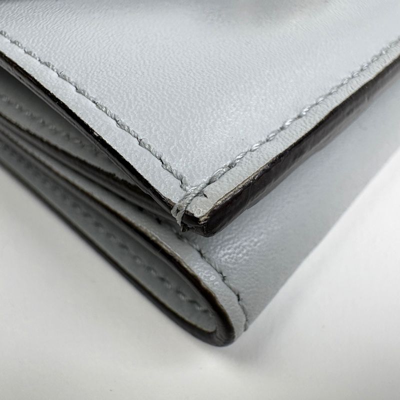 Fendi F's Trifold Wallet Logo Trifold Wallet Leather Light Gray