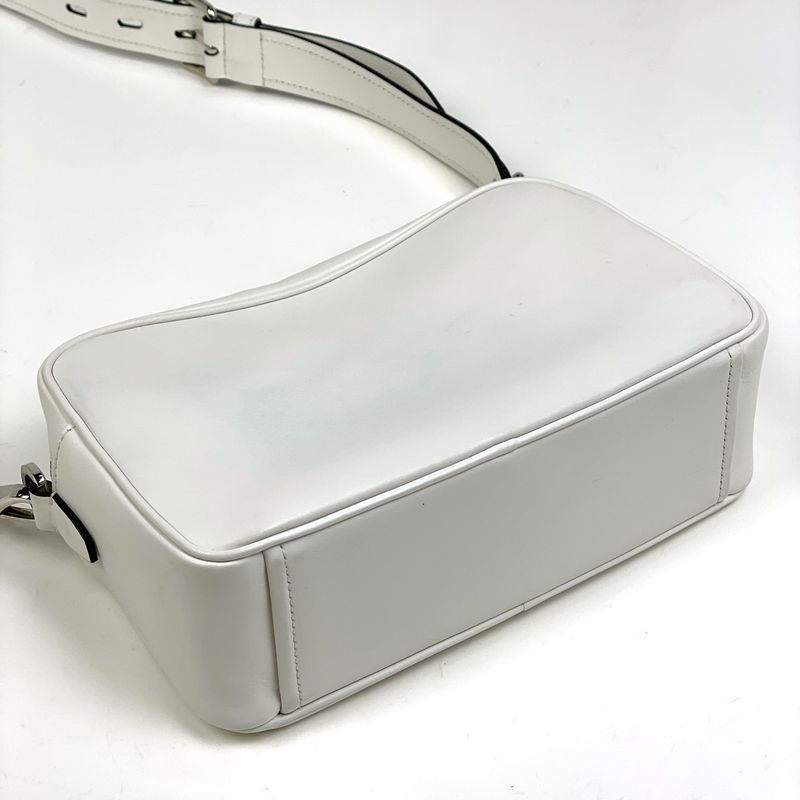 Prada Logo Shoulder Bag Leather White