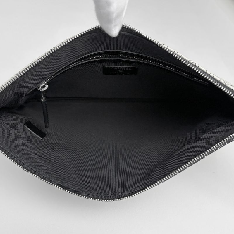 Chanel Camellia Clutch Pouch Second CC Logo