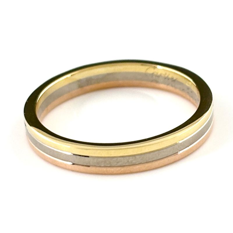 Cartier Three Color Ring YG Yellow Gold PG Pink Gold WG White