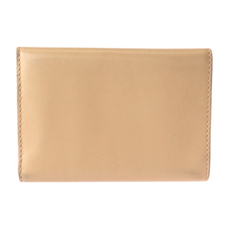 Balenciaga Beige Gold Leather Fold Wallet Compact