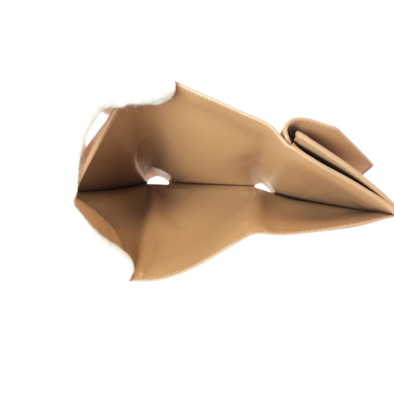 Balenciaga Beige Gold Leather Fold Wallet Compact