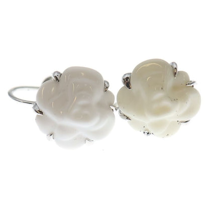 Chanel Camellia Chalcedony Earrings White